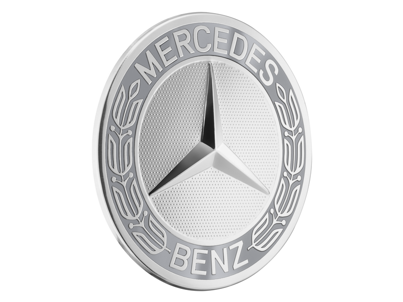 Genuine Mercedes-Benz Wheel Trim Cover - Hub Cap Star With Laurel Wreath, Classic Design - Grey