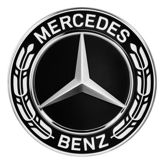 Genuine Mercedes-Benz Wheel Trim Cover - Hub Cap Star With Laurel Wreath - Black