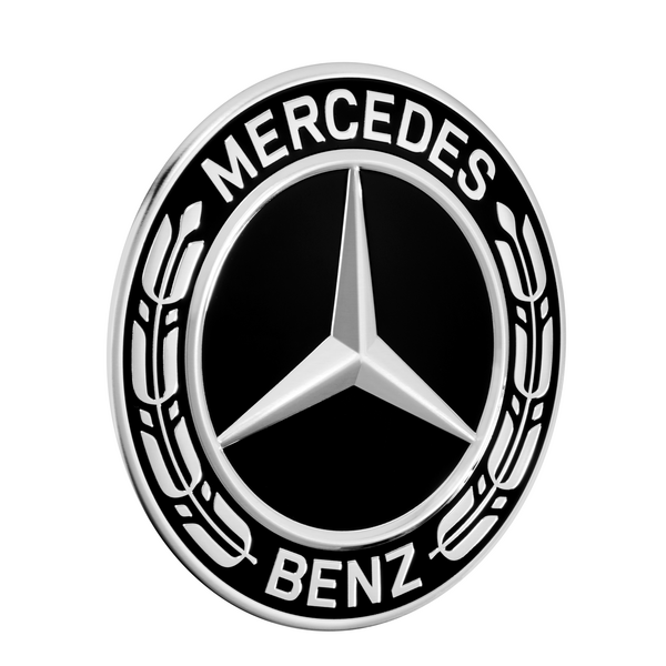 Genuine Mercedes-Benz Wheel Trim Cover - Hub Cap Star With Laurel Wreath - Black