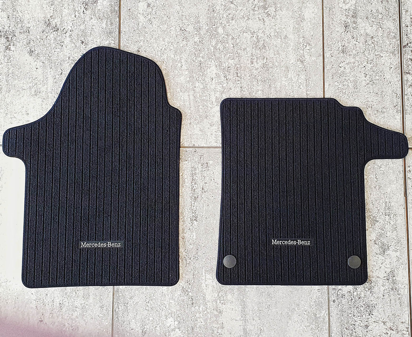 Genuine Mercedes-Benz Black Ribbed Carpet Mats - 2-Piece Front Only EQV, V-Class Vito