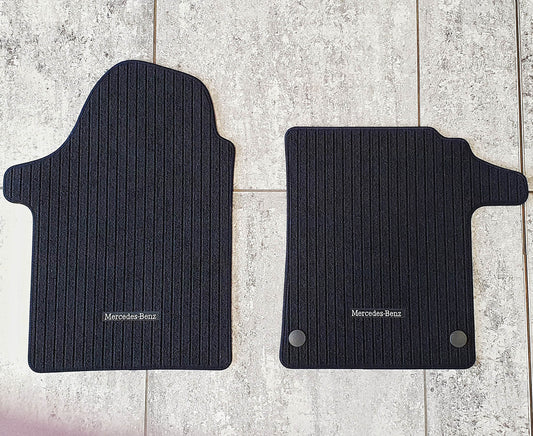 Genuine Mercedes-Benz Black Ribbed Carpet Mats - 2-Piece Front Only EQV, V-Class Vito