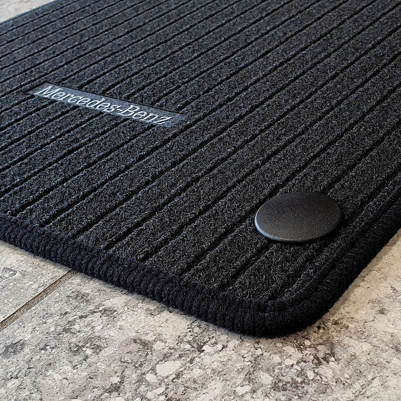 Genuine Mercedes-Benz Black Ribbed Carpet Mats - 2-Piece Front Only EQV, V-Class Vito