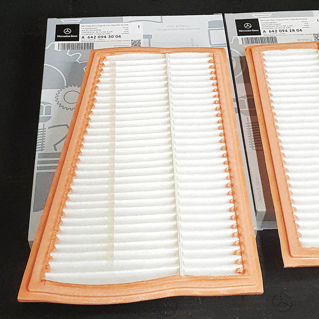 Genuine Mercedes-Benz Air Filter 2-Piece - Left/Right - OM642 Engine