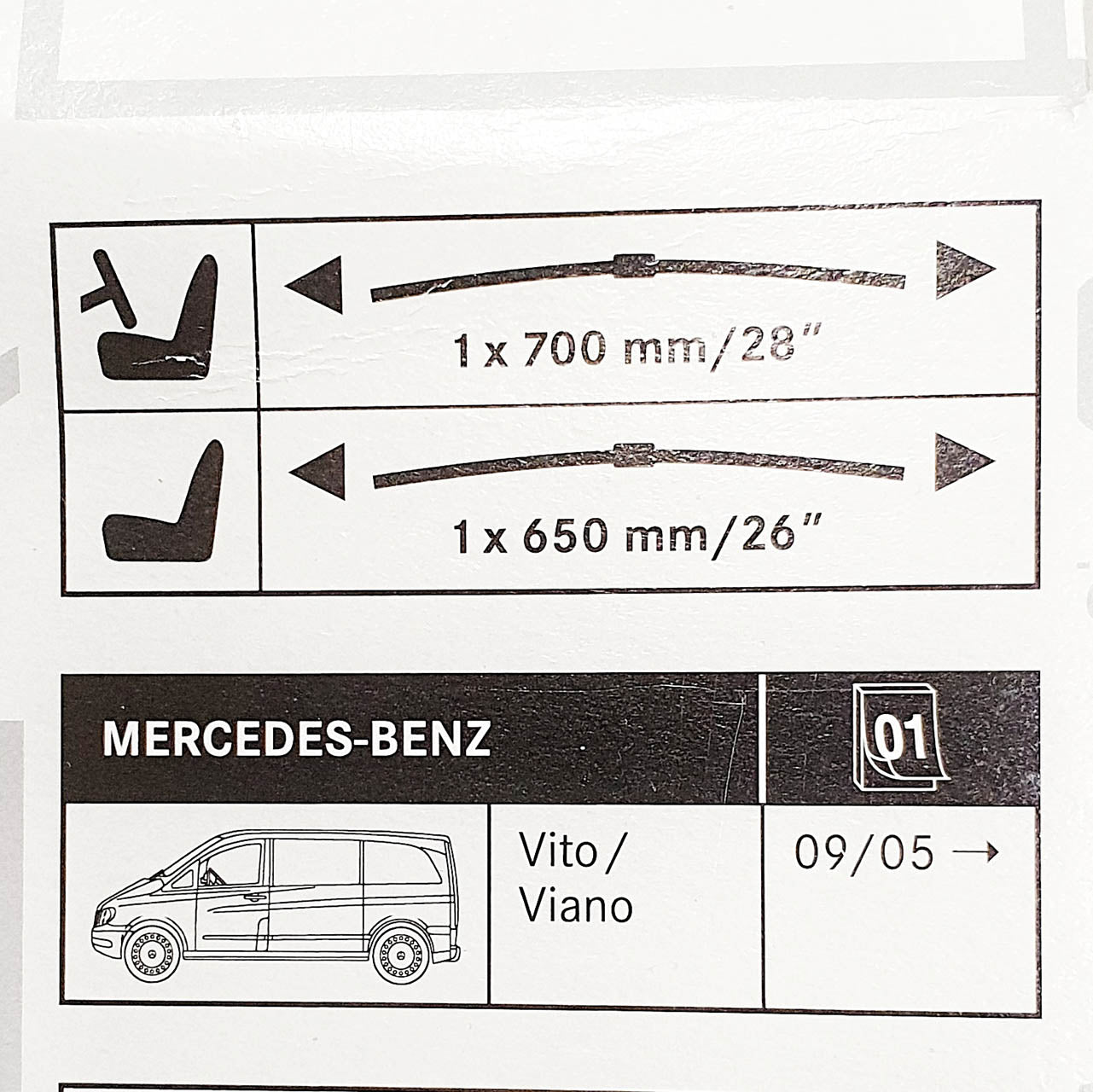 Genuine Mercedes-Benz Vito, Viano Front Wiper Blades For 447 Models