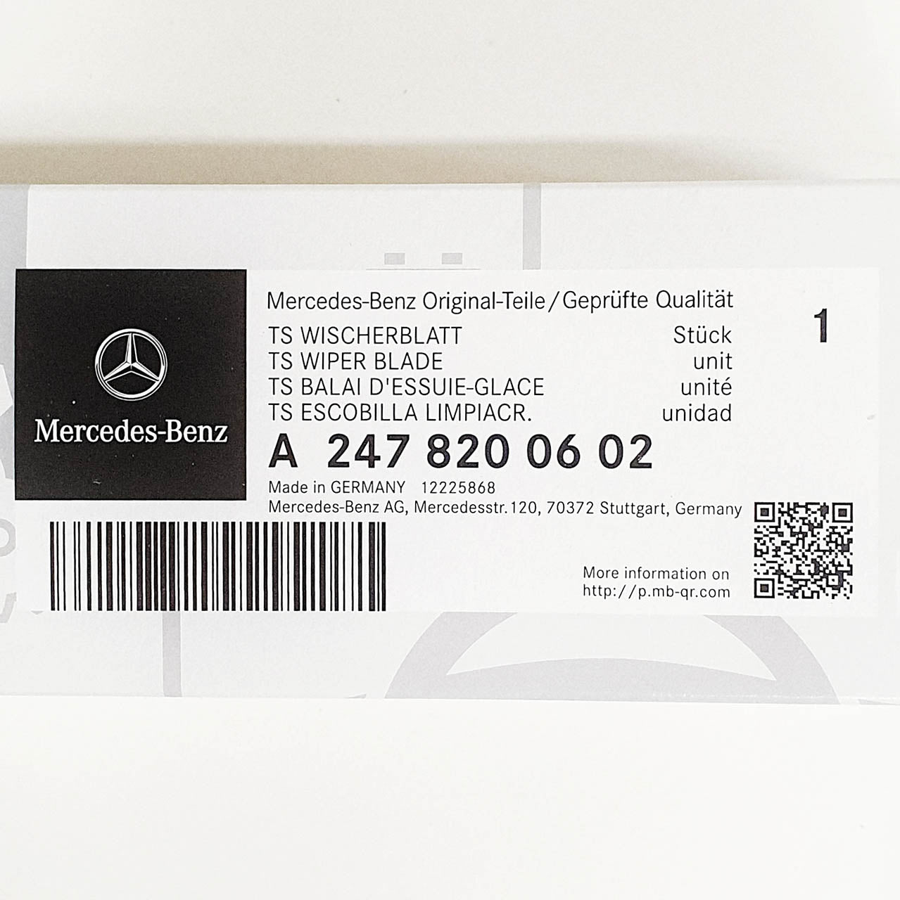 Genuine Mercedes-Benz A Class B Class Front Wiper Blades For 247 Models