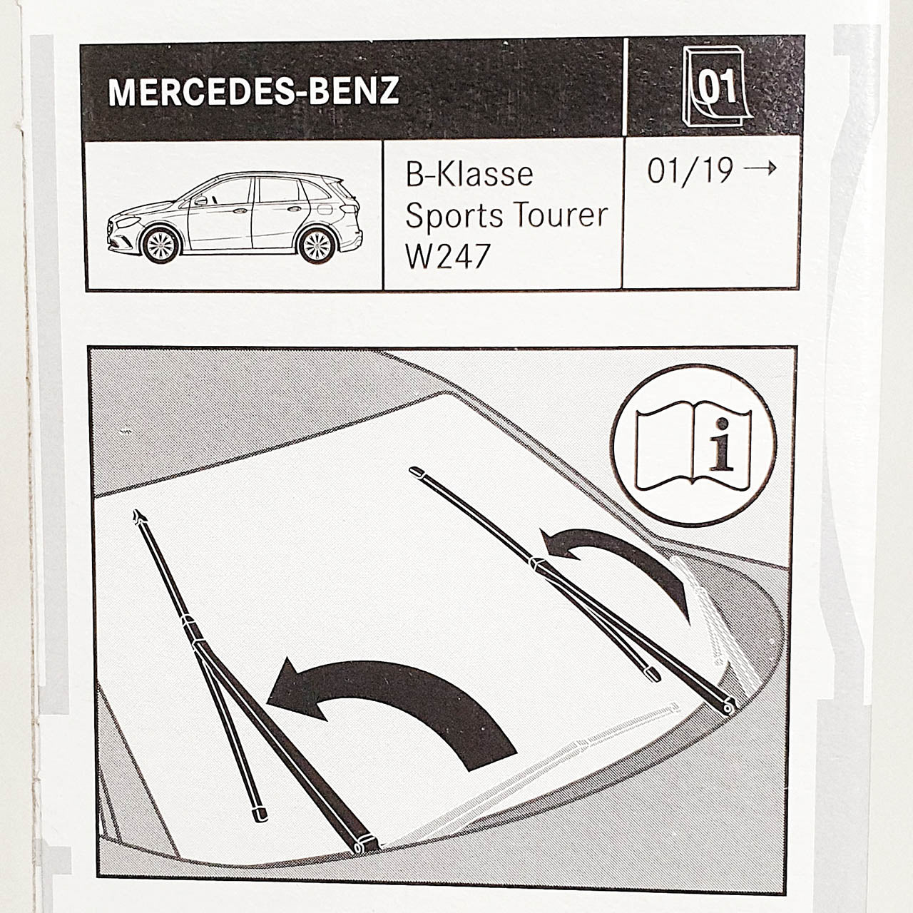 Genuine Mercedes-Benz A Class B Class front wiper blades for 247 models