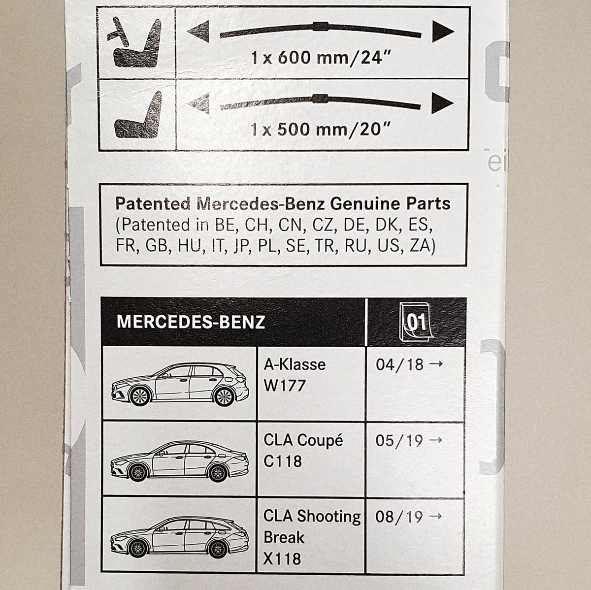 Genuine Mercedes-Benz CLA, A Class Front Wiper Blades