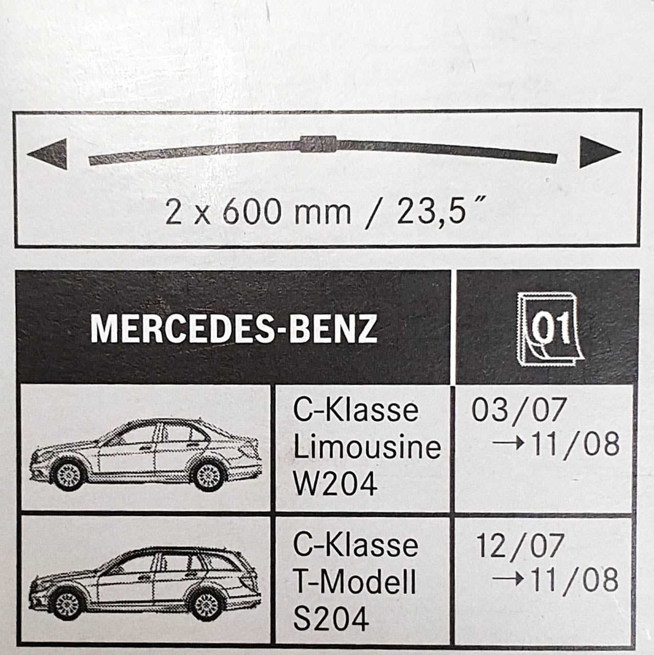 Genuine Mercedes-Benz C Class 204 Models Front Wiper Blades