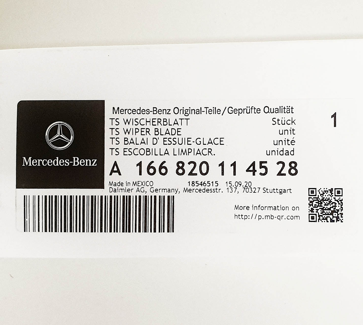 Genuine Mercedes-Benz GL Class Front Wiper Blades