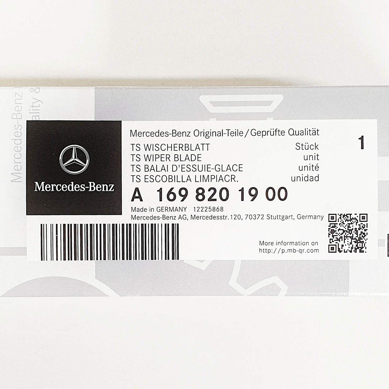 Genuine Mercedes-Benz A Class B Class Front Wiper Blades