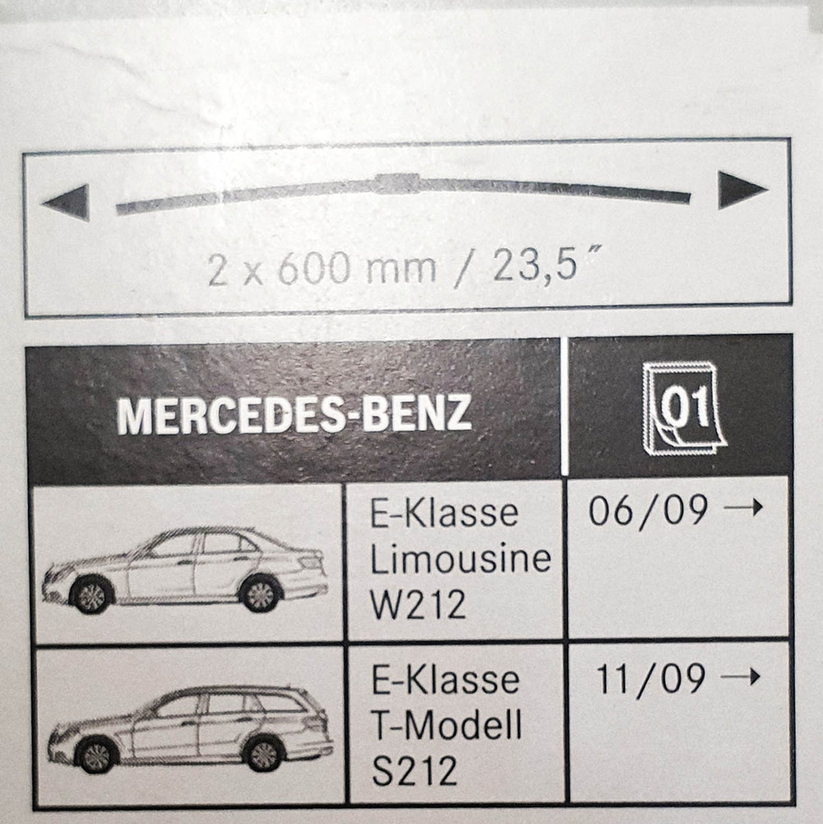 Genuine Mercedes-Benz E Class, CLS Class Front Wiper Blades W212 & W218 Models