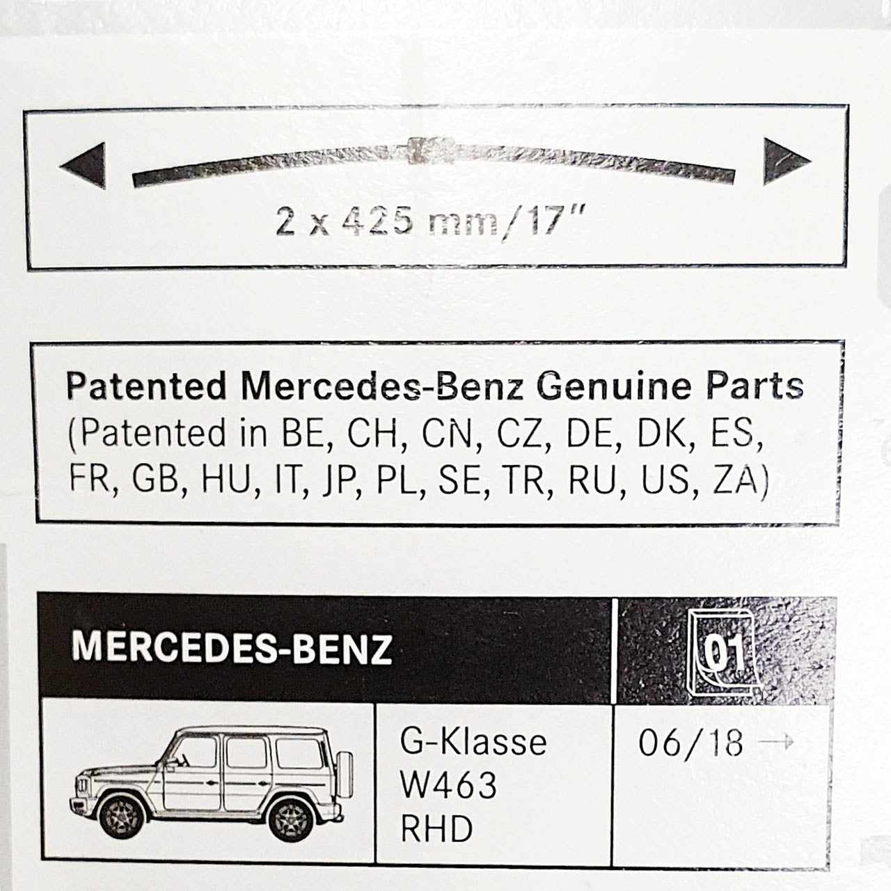 Genuine Mercedes-Benz G Class Front Wiper Blades For 463 Models