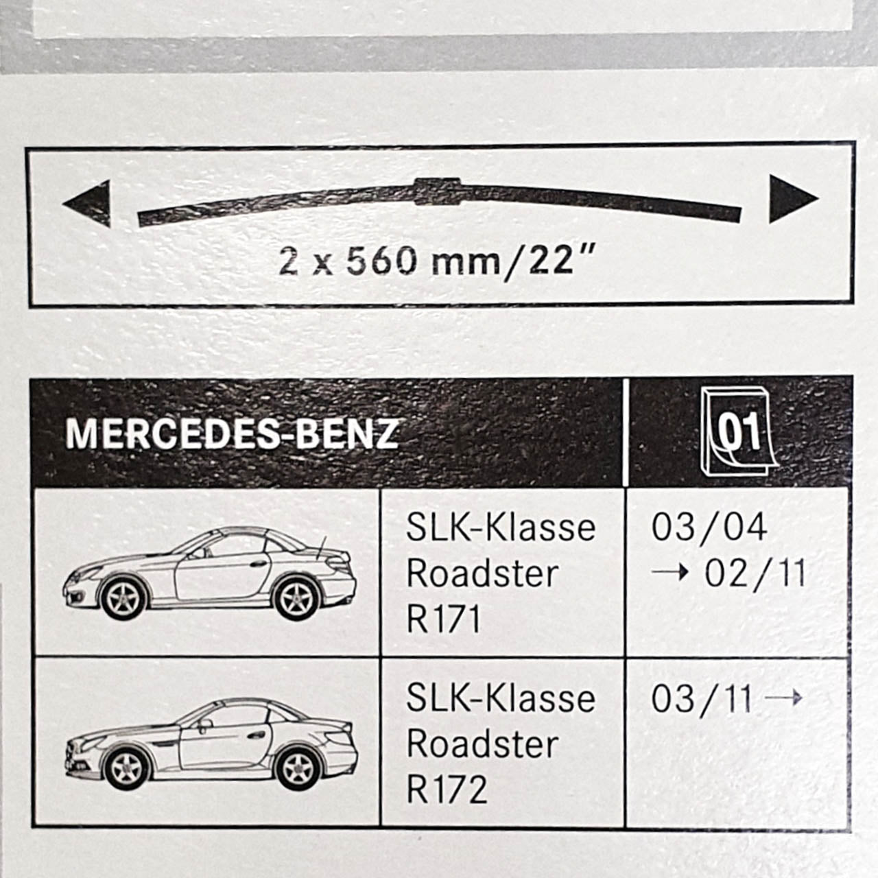 Genuine Mercedes-Benz Front Wiper Blades SLK 171 & 172 Models