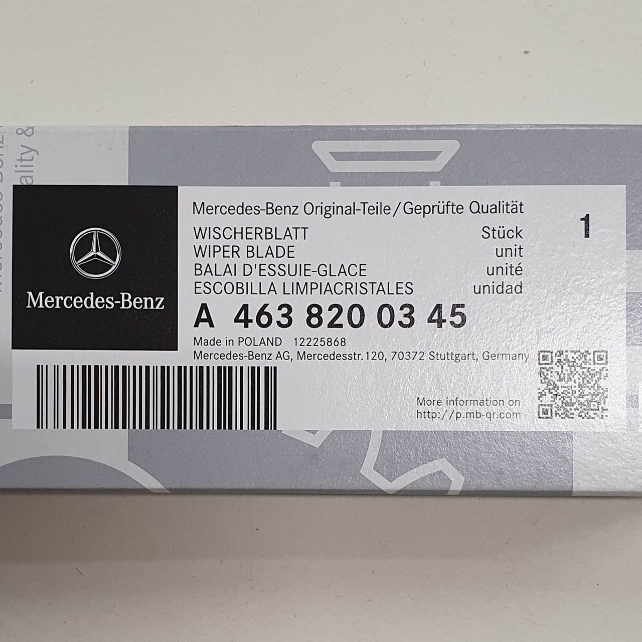 Genuine Mercedes-Benz G Class Rear Wiper Blade For 461 & 463 Models