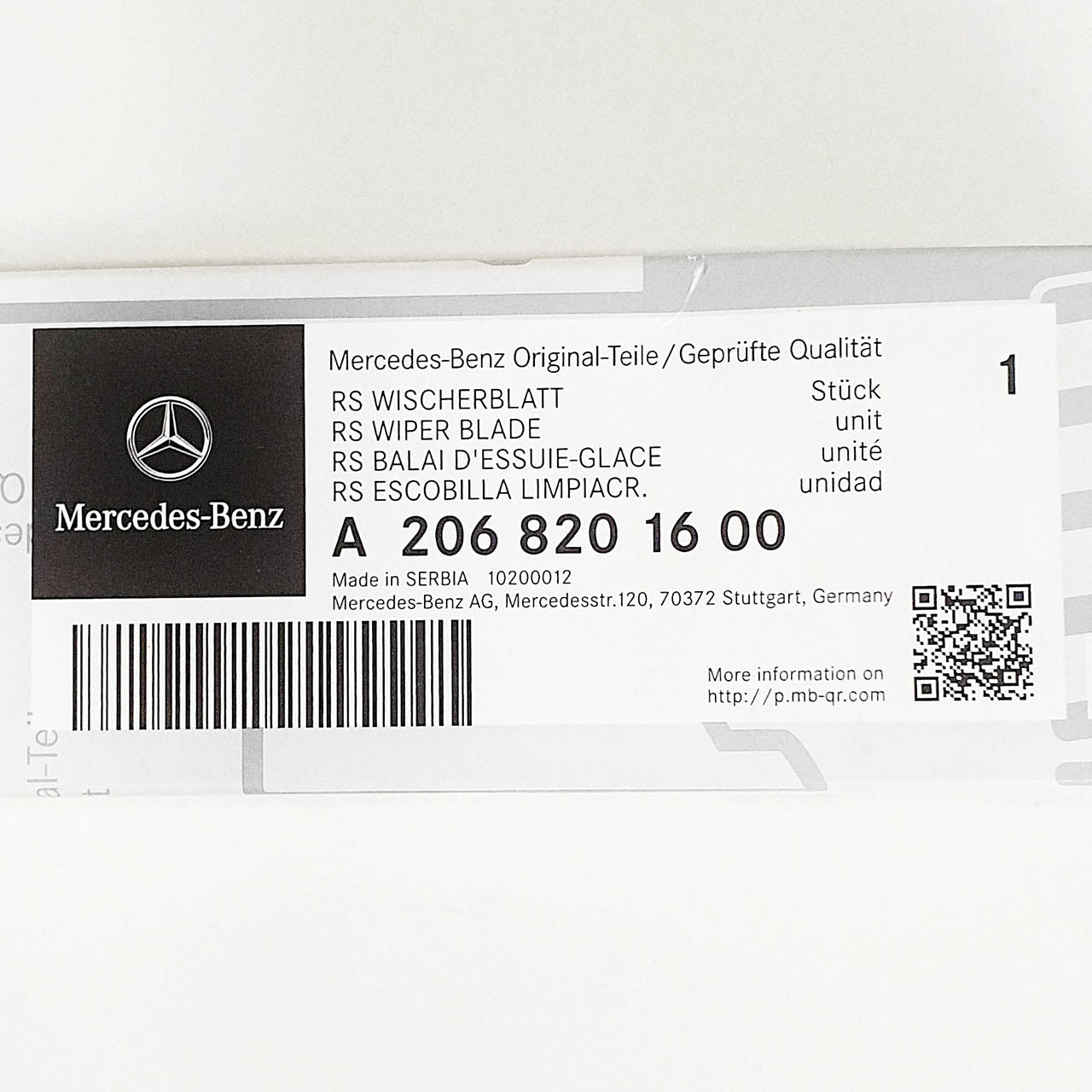Genuine Mercedes-Benz C Class Front Wiper Blades 206 Models
