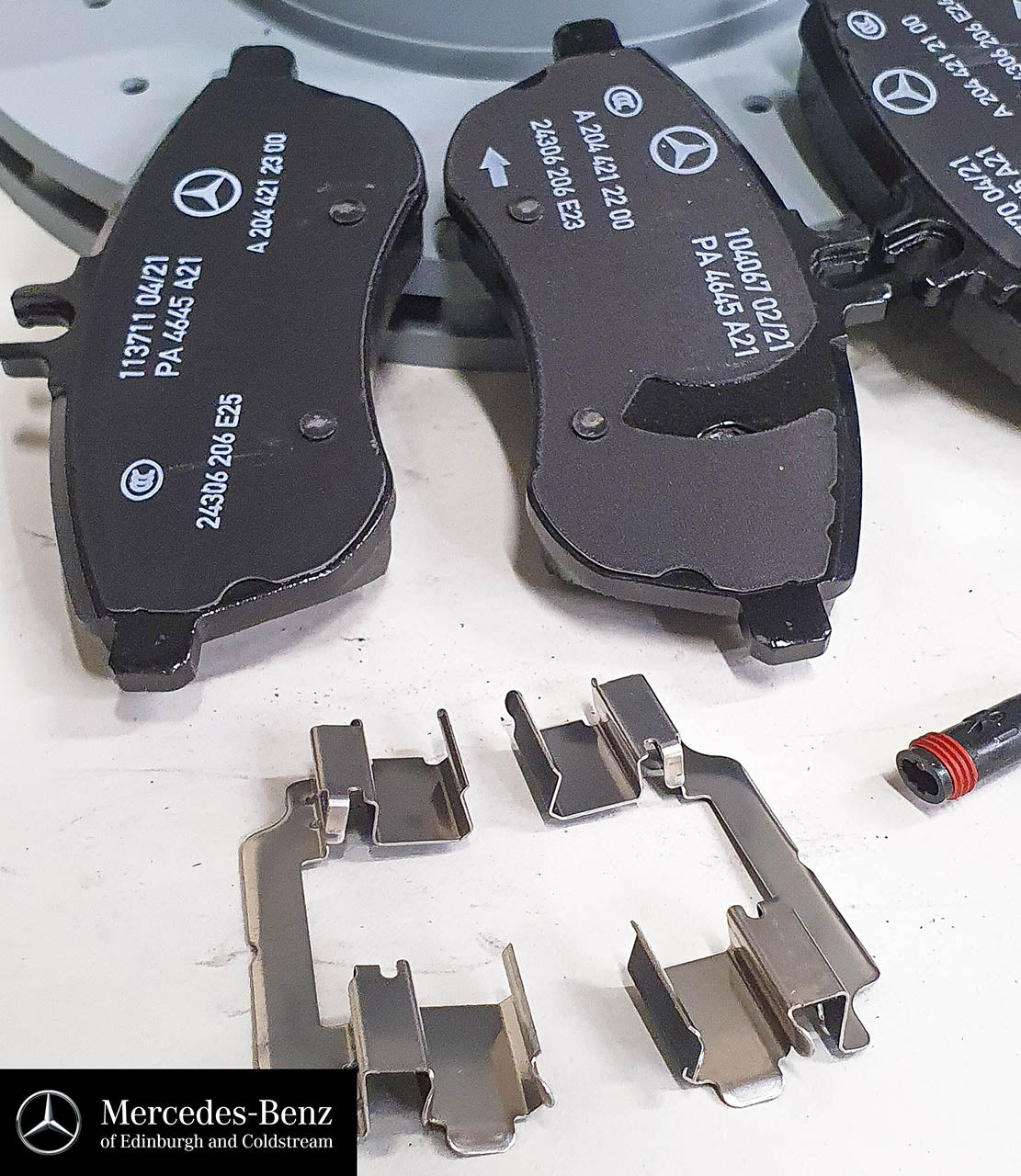 Genuine Mercedes-Benz Front Brake Pads, Discs & Sensor C Class 204 A2044213612