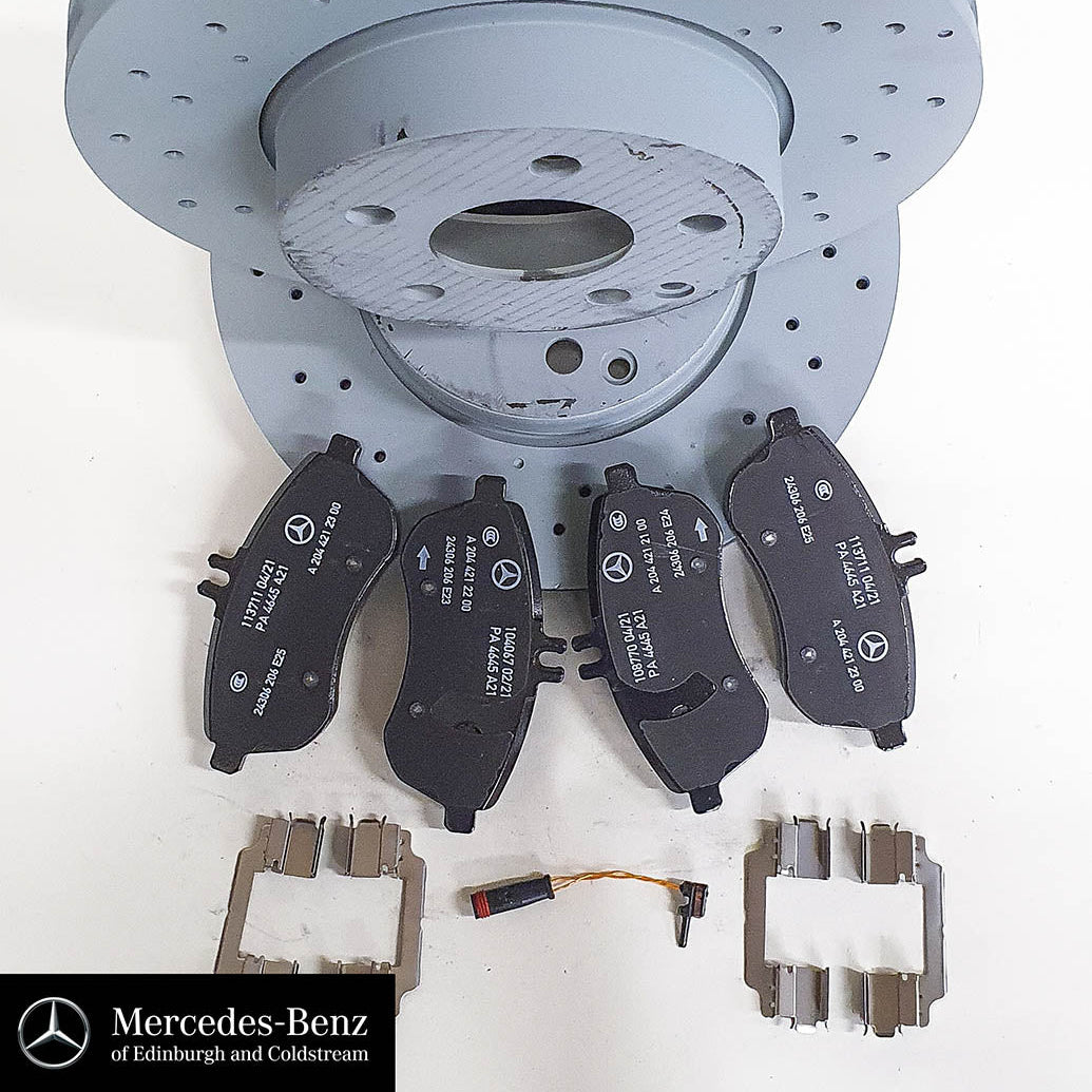 Genuine Mercedes-Benz Front Brake Pads, Discs & Sensor C Class 204 A2044213612