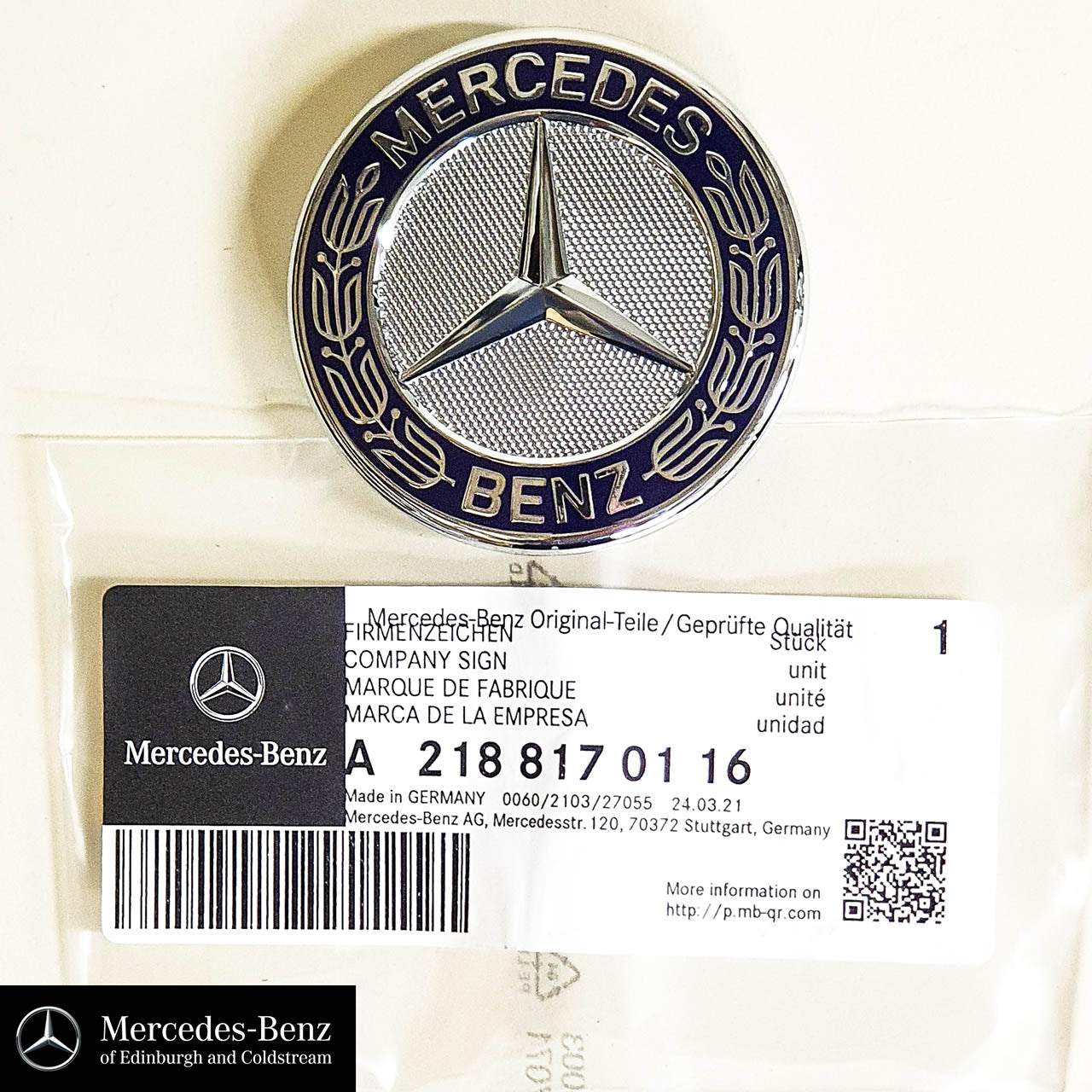 Genuine Mercedes-Benz Bonnet Badge Front Emblem Star Logo