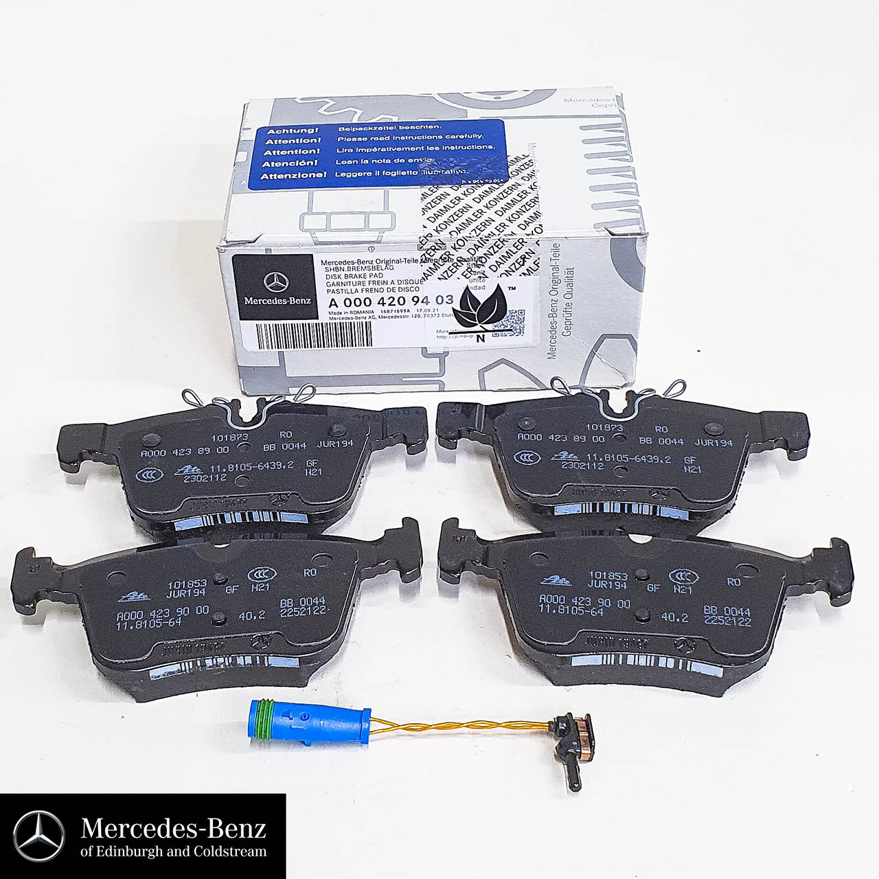 Genuine Mercedes-Benz Rear Brake Pads and sensor for GLC, C Class 205, 206