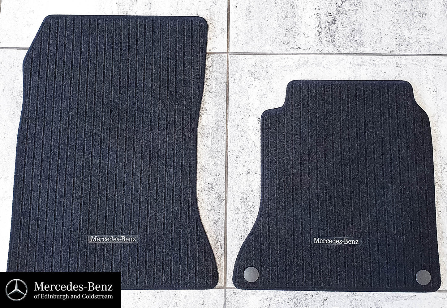 Genuine Mercedes-Benz Black Ribbed Carpet Mats - 2-Piece Front Only A-Class, B-Class, CLA, GLA