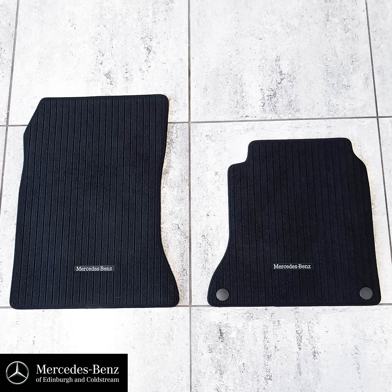 Genuine Mercedes-Benz Black Ribbed Carpet Mats - 2-Piece Front Only A-Class, B-Class, CLA, GLA