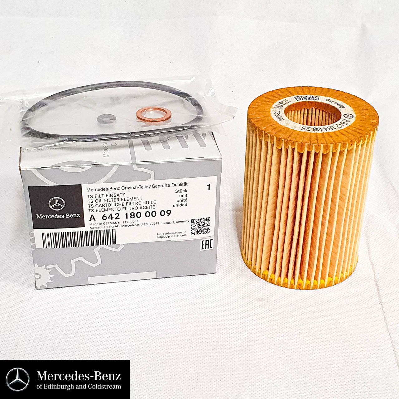 Genuine Mercedes-Benz diesel V6 OM642 engine oil, oil filter, sump plug washer - service kit