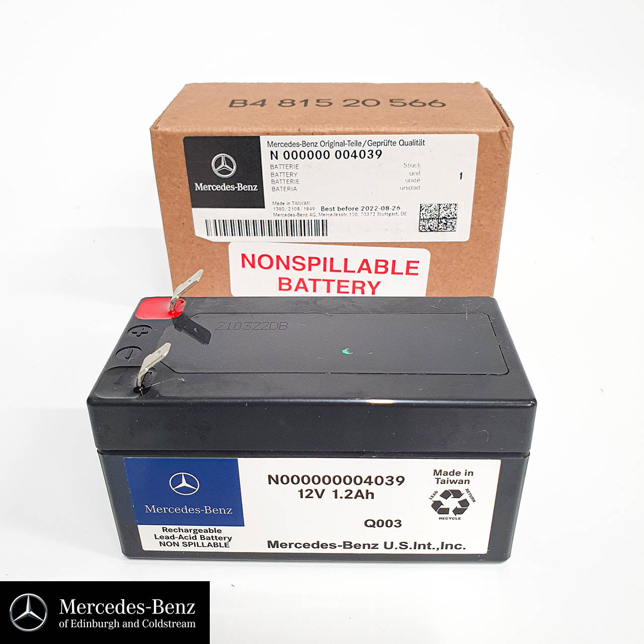Genuine Mercedes-Benz Auxiliary Battery, Electrical System Battery 12V 1.2AH