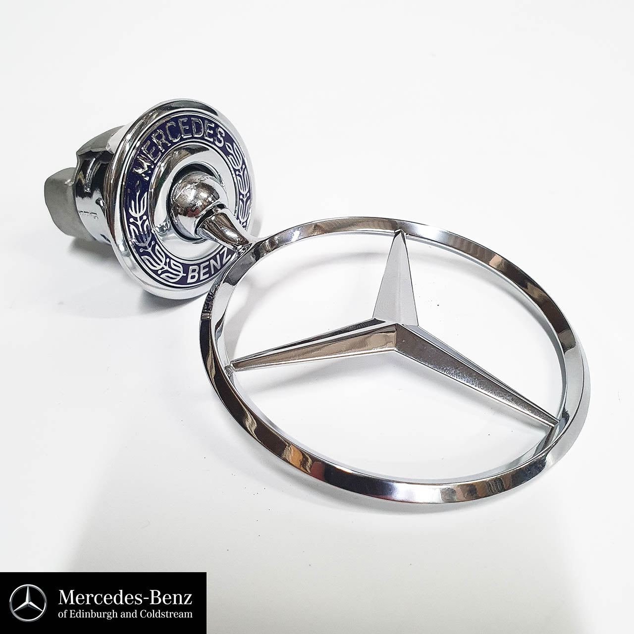 Genuine Mercedes-Benz Raised Bonnet Star - Chrome with laurel crest -