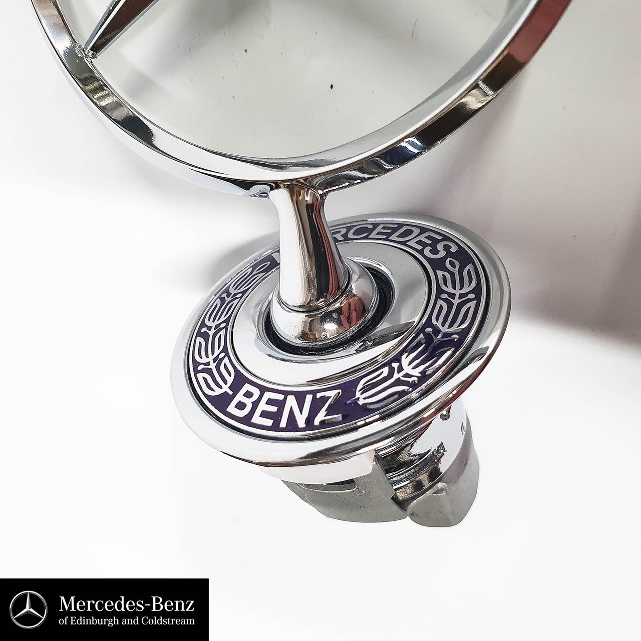 Genuine Mercedes-Benz Raised Bonnet Star - Chrome with laurel crest -