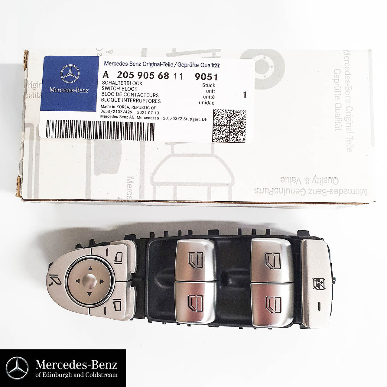 Genuine Mercedes-Benz C Class Window/Mirror Switch Assembly Block 205 model