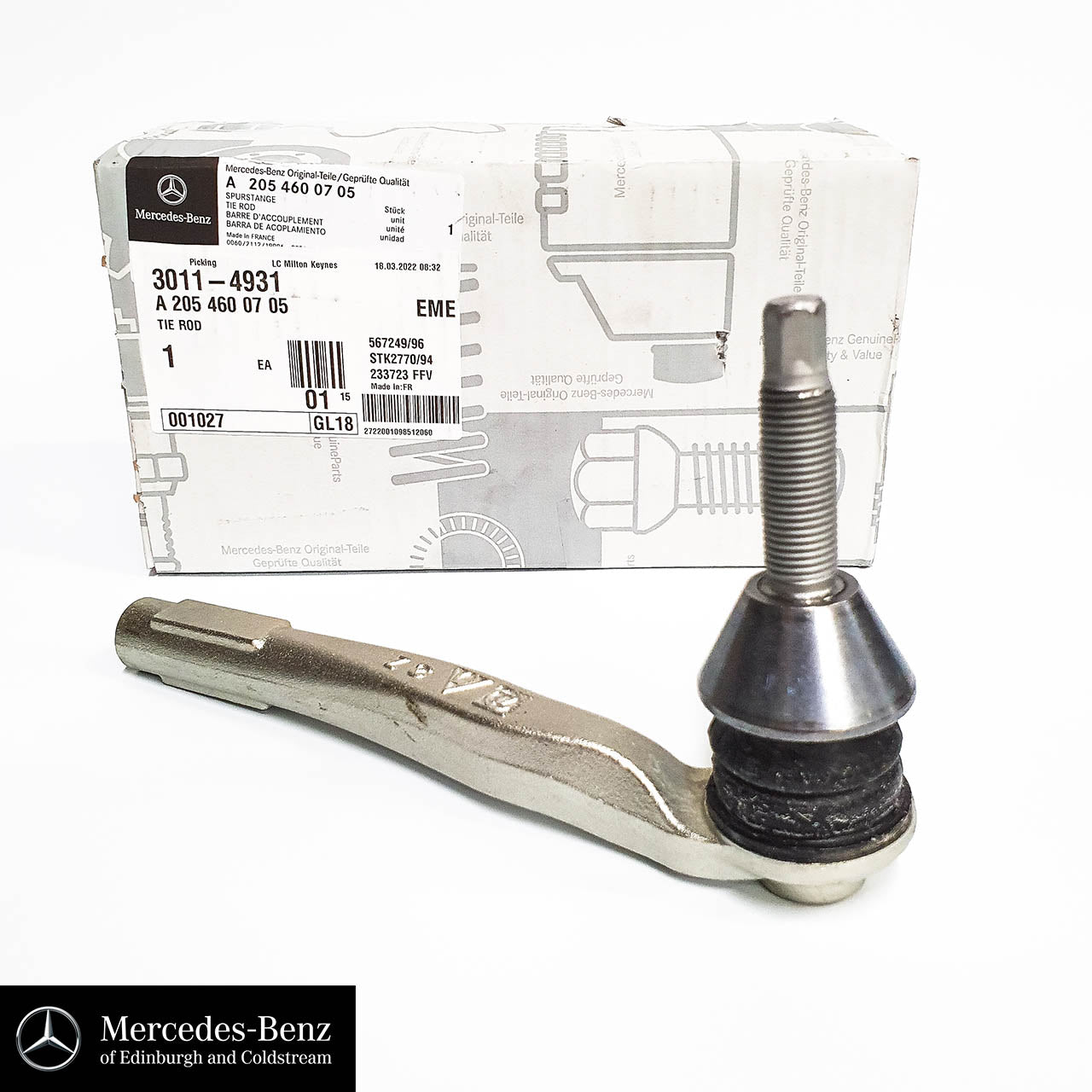 Genuine Mercedes-Benz tie rod end for C Class, E Class, CLS