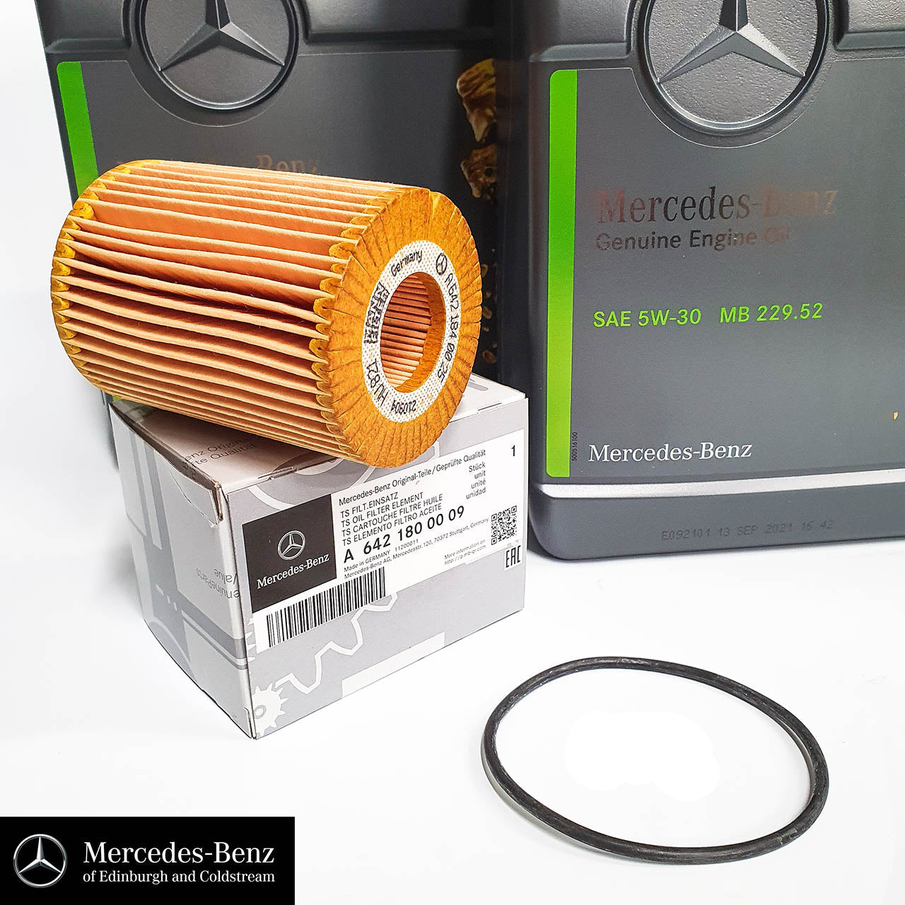 Genuine Mercedes-Benz Diesel V6 OM642 Engine Oil, Oil Filter, Sump Plug Washer - Service Kit