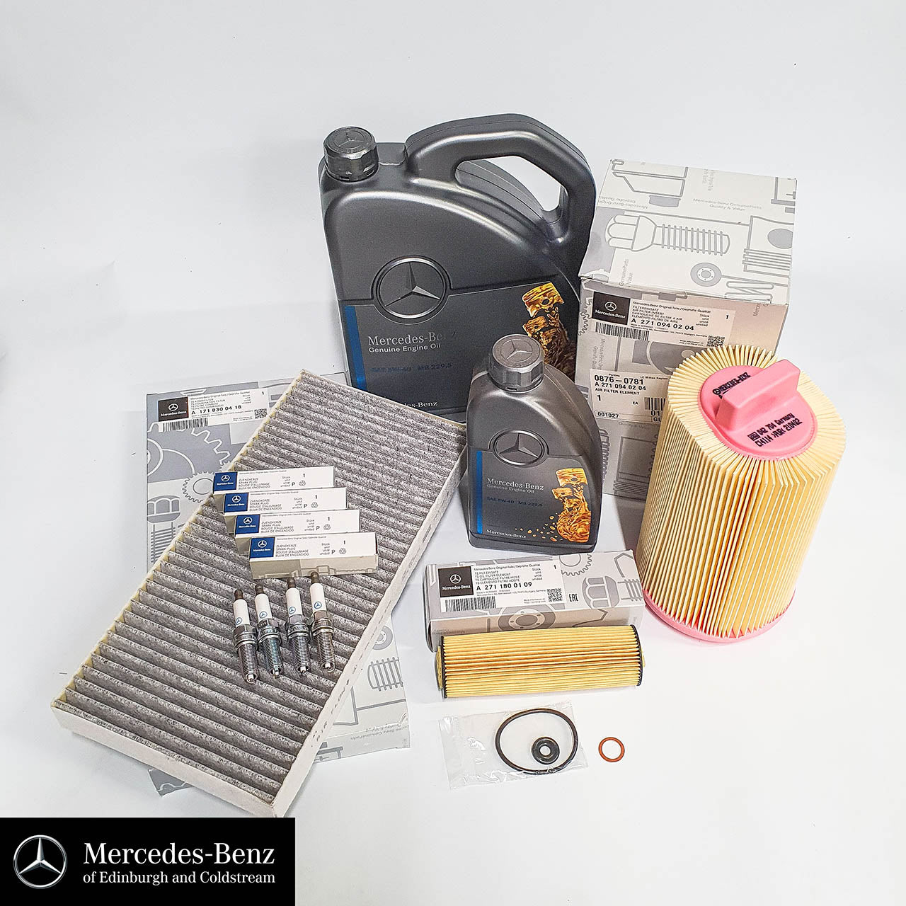 Genuine Mercedes-Benz M271 engine service kit 6L of engine oil and filters - SLK CL C E Class