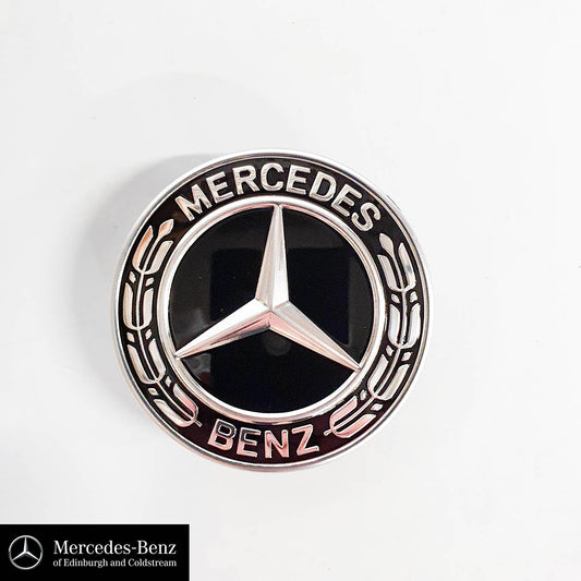 Genuine Mercedes-Benz Bonnet Badge Front Emblem Star Logo BLACK