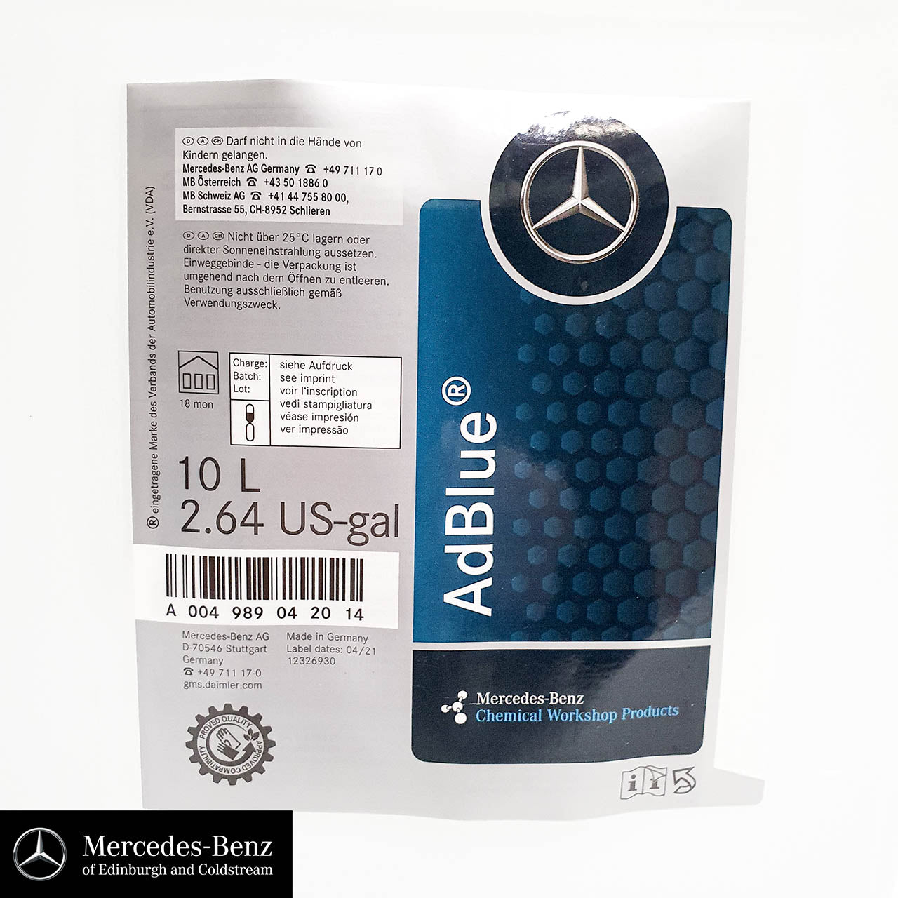 Genuine Mercedes-Benz AdBlue NOx Reducing Agent 10L A000989980911
