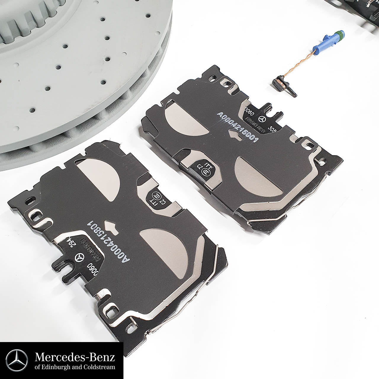 Brake discs, pads and wear sensors front for E Class, GLC 250 d 4MATIC
