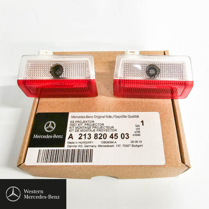 Exit lamp, door lamp, LED logo projector, Mercedes star, 2-piece for left and right door A2138204503