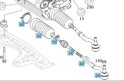 Custom order - FH - tie rods in/out + gaiter CLS 55 AMG V8 KOMPRESSOR