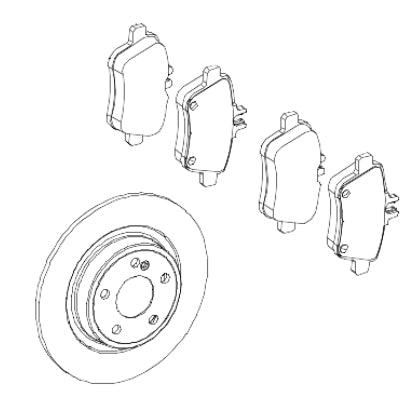 Rear brake discs and pads A-Class w176 model series