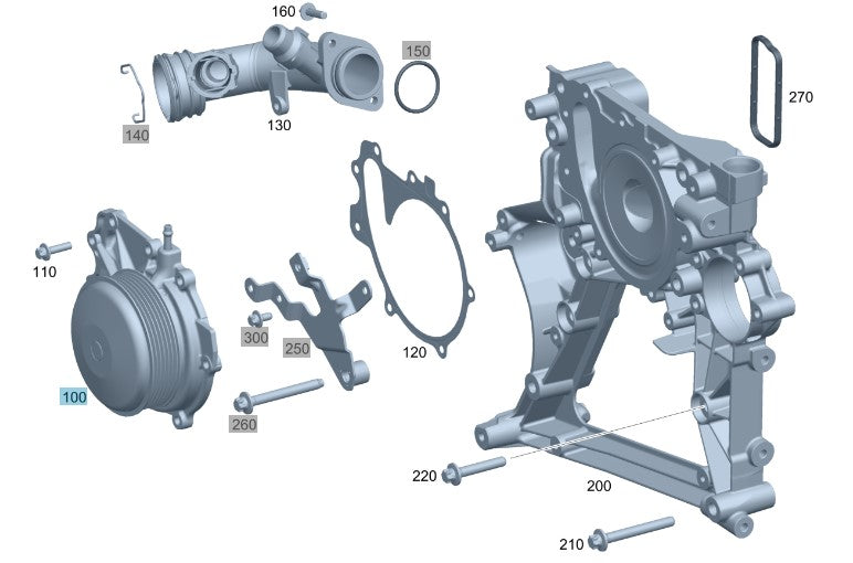 Genuine Mercedes-Benz water, coolant pump OM651 D22 diesel engines