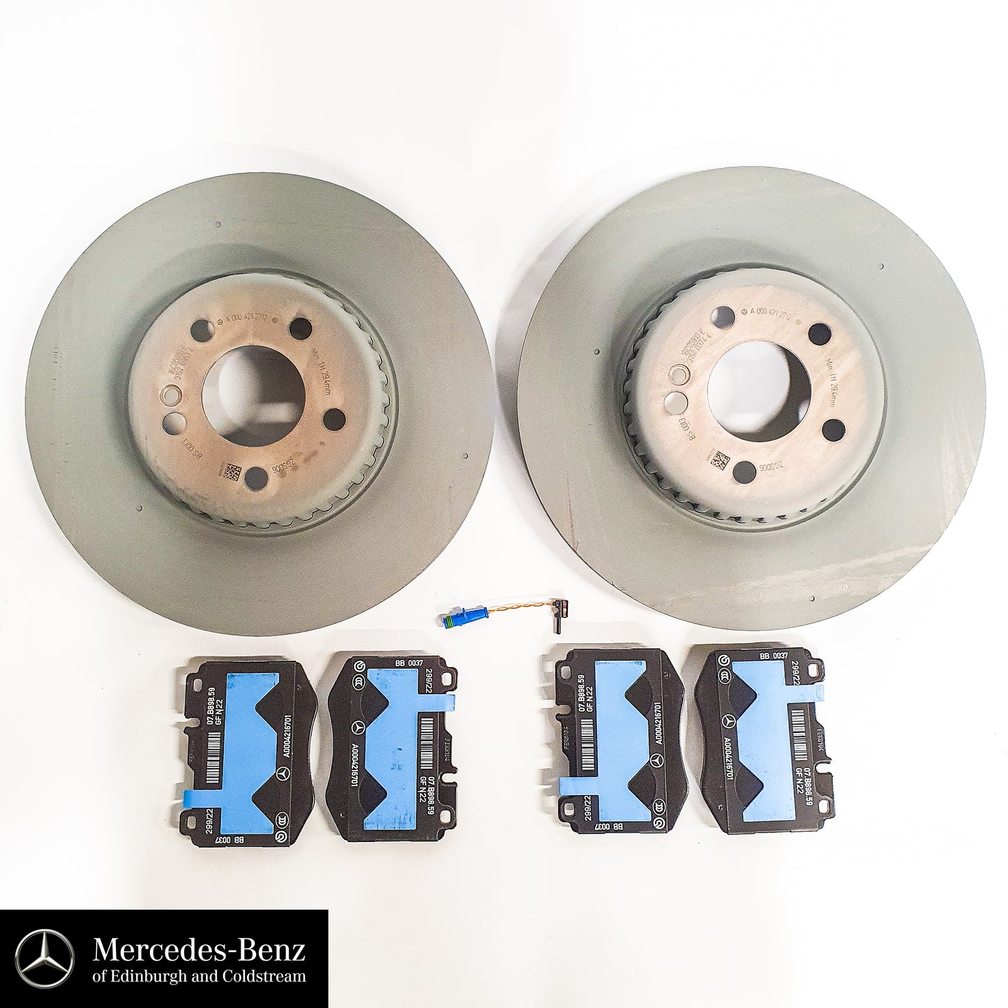 Genuine Mercedes-Benz brake discs, pads & wear sensor FRONT E Class 213 model series