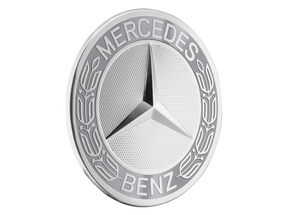 Genuine Mercedes-Benz Wheel Trim Cover - Hub Cap Star With Laurel Wreath, Classic Design - Grey