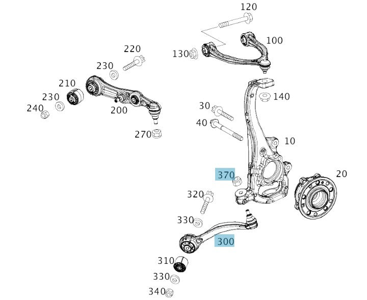 Genuine Mercedes-Benz lower front suspension arm C Class 205 model series