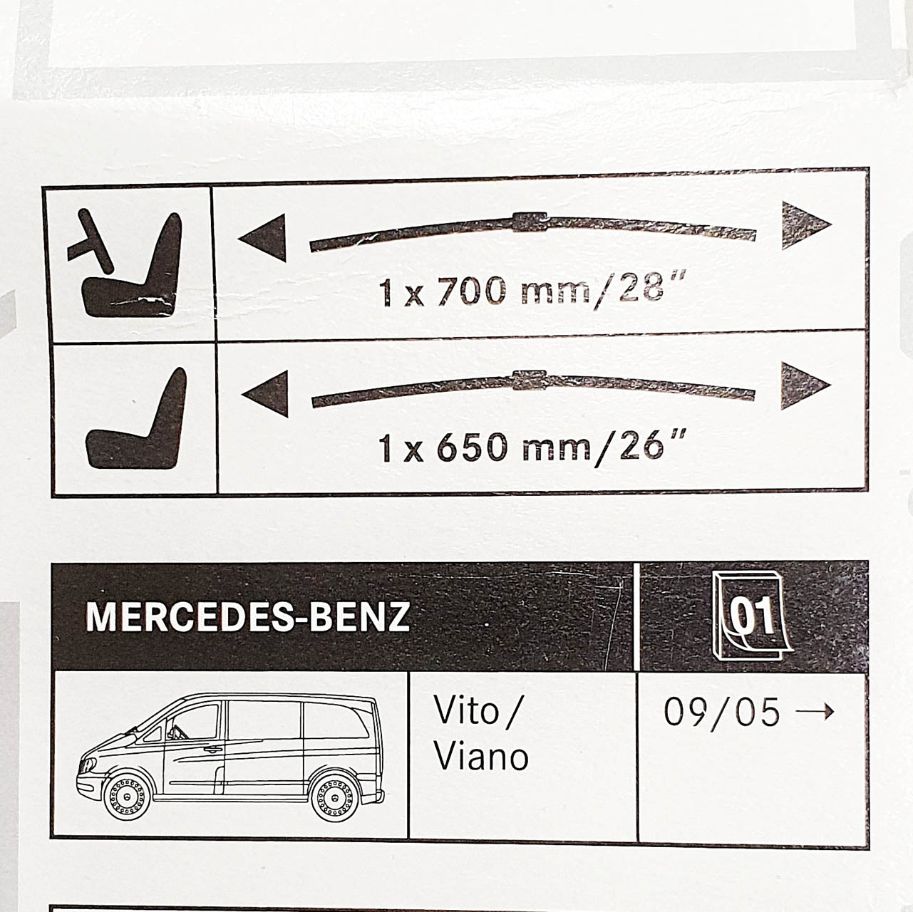 Genuine Mercedes-Benz Vito, Viano Front Wiper Blades for 447 models