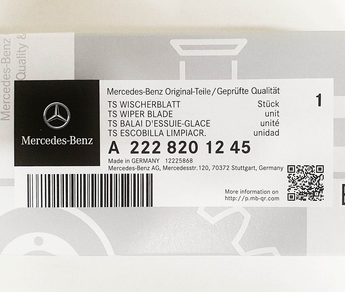 Genuine Mercedes-Benz S Class 222 models Heated Front Wiper Blades