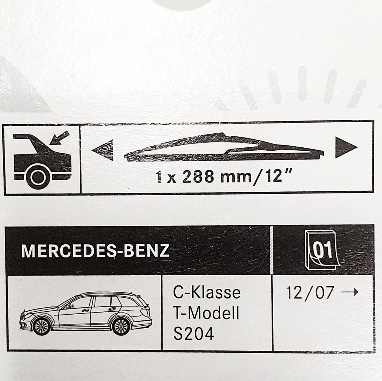 Genuine Mercedes-Benz C Class Rear Wiper Blade 204 models