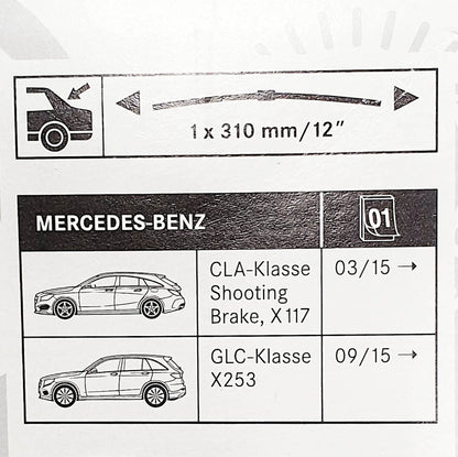 Genuine Mercedes-Benz CLA, GLC Rear Wiper Blade X117 & W253 Models