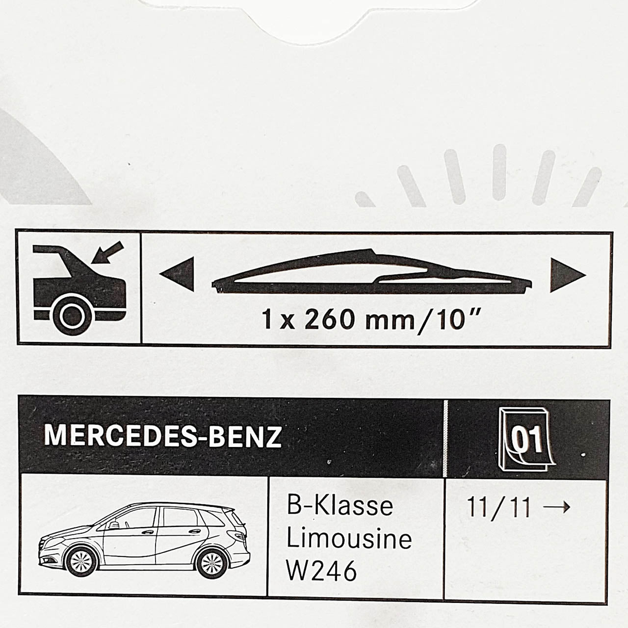 Genuine Mercedes-Benz B Class Rear Wiper Blade for 246 models