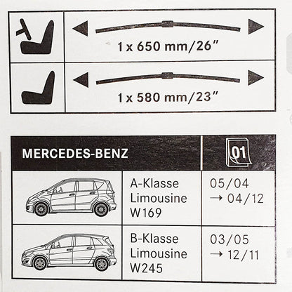 Genuine Mercedes-Benz A Class B Class Front Wiper Blades