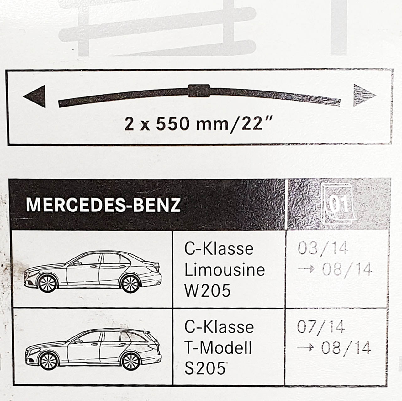 Genuine Mercedes-Benz C Class Front Wiper Blades 205 models (2014)